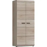 Bettso Kippbarer 2 türiger Kleiderschrank mit Einlegeböden LINK 80 cm Sonoma