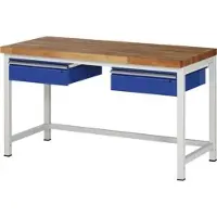 RAU Werkbank mit 2 Schubladen - 150:2 - 840 x 1.500 x 700 mm (HxBxT) - Traglast 1.250 kg - Buche