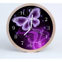 Tulup Holzuhr 20fi cm wanduhr - Schmetterling Tiere