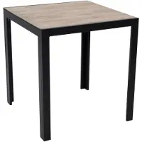 Degamo Gartentisch Bistrotisch ROMA 70x70cm, Alu anthrazit + Glas Keramikoptik