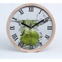 Tulup Holzuhr 30fi cm wanduhr - schwarze Spitzen - Apple unter Wasser