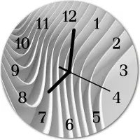 Tulup Glasuhr Wanduhr Küchenuhr Echt-Glas 30fi cm Abstrakt grau