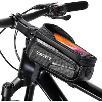 TAKEZERO TZ01 Fahrradrahmentasche, Fahrradlenkertasche, Handytasche, wasserdicht, Touchscreen, geeignet für 4,7-6,8-Zoll-Handys, 8,1 * 3,9 * 4,5 Zoll