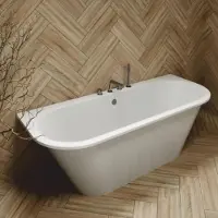 Casa Padrino Freistehende Luxus Badewanne Hochglanz Weiß 170 cm - Badezimmer Möbel