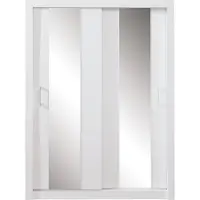 Masseno Schiebetürenschrank MIRA 160/215/60cm 2-türig mit Spiegel Weiß