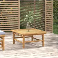 Markenlos Gartentisch aus Bambus, 65 x 55 x 30 cm, Beistelltisch für Außenbereich, Balkon, Terrasse