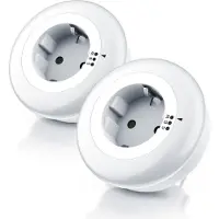 Brandson LED Nachtlicht Nachtlampe mit Zwischenstecker & auswählbaren Farben - Weiß/Grün/Blau, Integrierter Helligkeitssensor und Dämmerungssensor, 230 V AC, 50 Hz