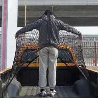 Markenlos Sehr elastisches Vrachtnet - einfacher Lkw-Bett Cargo Mesh Organizer - geeignet für tägliche leichte Ladungen - 10,5 cm x 11,8 cm (10 x 11 cm) dehnt sich bis 7' aus