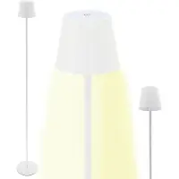 Cepewa LED Stehleuchte weiß 27 LEDs 10x120cm USB zu USB-C Ladekabel Touchfunktion stufenlos dimmbar warmweiß Stehlampe