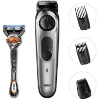Braun BT5060 Beard Trimmer and Hair Clipper, Detail Trimmer Attachment, Sharp Bl