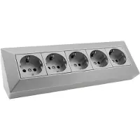 Chilitec 5-fach Steckdosenblock silber 250V/ 16A Aufbaumontage