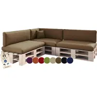 Sunnypillow Palettenkissen Outdoor, wasserdicht, UV-lichtecht - 8er Set - Palettenauflage für Palettensofa für Haus, Garten - Palettenpolster für Palettenmöbel - Rückenkissen & Sitzkissen Braun