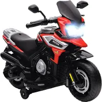 AIYAPLAY Elektro Motorrad Kinder 6V Elektromotorrad mit 2 Hilfsrädern, Rot