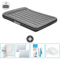 Bestway Luftmatratze - Französisches Bett - 137 x 191 x 30 cm - Grau - Inklusive Zubehör