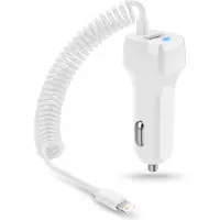 NAUC Auto Ladekabel für Apple iPhone 13 Mini Pro Max Ladegerät 8-Pin Kfz Lade Kabel, Farbe:Weiss