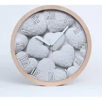 Tulup Holzuhr 20fi cm wanduhr - weiße Spitzen - Weißer Hintergrund Herz
