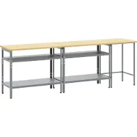 vidaXL Best Möbel 3- tlg. Werkbank- Set Grau Stahl - Werkbänke CL91589