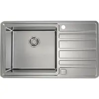 Alveus Rando - Spüle, 860x500 mm, mit Ablaufbedienung, links, Edelstahl 1131207