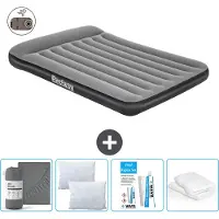 Bestway Luftmatratze - Französisches Bett - 137 x 191 x 30 cm - Grau - Inklusive Zubehör