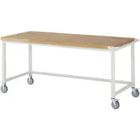 RAU Mobiler Arbeitstisch - Werkbank - höhenverstellbar 880 - 1.080 mm - 2.000 x 900 mm (HxBxT) - Traglast 450 kg - Buche