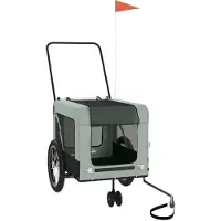 vidaXL "SALE 2026"Hundebuggys - Grau Fahrradanhänger Hunde Grau und Schwarz Oxford-Gewebe und Eisen Stabli Möbel3636625