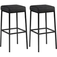 DELUKE 2er Set Barhocker BIDAN - Stoff Dunkelgrau 37x37x83 cm | Barstuhl Mit Lehne Tresenhocker Tresenstuhl Kneipenhocker Kneipenstuhl