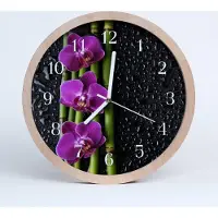 Tulup Holzuhr 30fi cm wanduhr - Orchidee Blumen