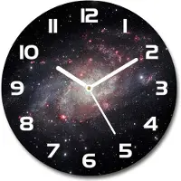 Tulup Wanduhr aus Glas 30fi Glasbild Glasuhr Gehärtetes Glas - weisse-zeiger - Nebula