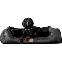 Tierlando Orthopädisches Hundebett ALBERTO ORTHO Velours Vintage - Größe: 100x75cm | Farbe: 03 Schwarz