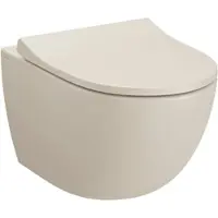 Vitra Sento Wand-WC Flush 2.0 ohne Spülrand mit verdeckter Befestigung V-Fit 2.0 37 x 54 cm Sandbeige Matt mit Oberflächenveredelung Clean