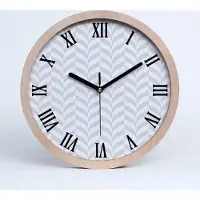 Tulup Holzuhr 20fi cm wanduhr - schwarze Spitzen - geometrischer Hintergrund