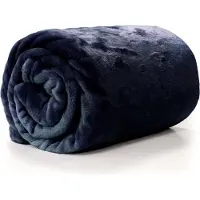 Unique living Plaid/Decke - Fleece - dunkelblau - 130 x 180 cm