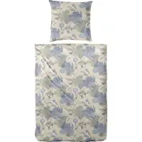 PRIMERA Feinbiber Bettwäsche 135x200 Blumen Aquarell blau sand taupe 173098-73
