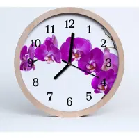 Tulup Holzuhr 20fi cm wanduhr - Orchidee Blumen