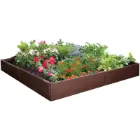 JUNG Hochbeet quadratisch - 115x115x14cm, Kunststoff, Pflanzbeet Gartenbeet Frühbeet Pflanzkübel Gemüsebeet Pflanzkasten Blumenbeet