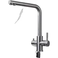 OEM Gefilterter Küchenwasserhahn, Edelstahl, mit zwei Griffen, ssd001 gebürstet