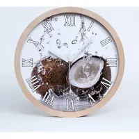 Tulup Holzuhr 20fi cm wanduhr - weiße Spitzen - und Kokoswasser