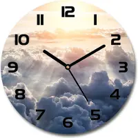 Tulup Wanduhr aus Glas 30fi Glasbild Glasuhr Gehärtetes Glas - schwarze-zeiger - Clouds from a bird's eye view