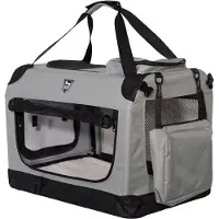 SPOCADO "Palace" Transportbox | 70 x 52 x 52 cm | Faltbar | 3 Reißverschluss-Öffnungen | Inkl. Liegedecke | Perfekt für Reisen | grau | SCO-19