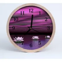 Tulup Holzuhr 20fi cm wanduhr - Wasser-Lilien-Blumen