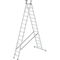 Proregal Sprossen-Mehrzweckleiter 2-teilig mit nivello-Traverse 2x14 Sprossen