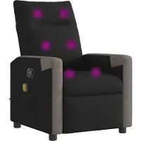vidaXL Cloris DesignMöbel Massagesessel Schwarz Stoff - Fernseh- & Relaxsessel DE760329