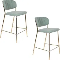 Housecraft living Jolien Barhocker 65 cm Gold/ Hellgrün - 2 er Set