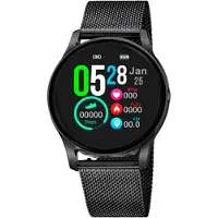 Lotus Smart Watch 50002 A Damen Edelstahl Armband Smartime Kollektion Herzfrequenz Schrittzähler Touch Display Musiksteuerung Benachrichtigungen
