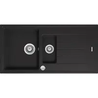 QUELLMALZ Granitspüle S 1000 black ab 60er Unterschrank mit Excenter