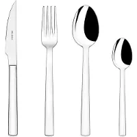BRA Toscana | 24-teiliges Besteckset, Edelstahl 18/10, glänzend poliert, spülmaschinenfest, 3,5 mm Stärke, mit Steakmesser
