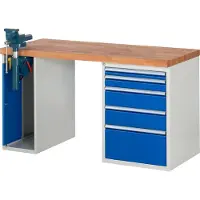 RAU Werkbank 7511A2, B1500xT700xH890mm, 5x Schublade-TA, 1x SSKL