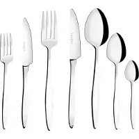 Serenk Milan 42-teiliges Edelstahl-Besteckset – Elegantes, Spülmaschinenfestes Besteck aus 18/10 Edelstahl, Ideal für den Alltag und besondere Momente
