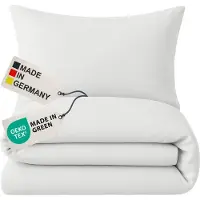 NYVI Biber Winter Bettwäsche Deluxe mit Reißverschluss - Flauschige Bettgarnitur, 100% Baumwolle, 145g/m², Einlaufschutz, Farbe:Weiß, Größe:135x200 cm