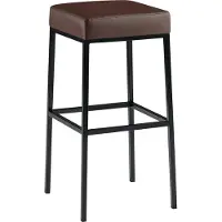 DELUKE Barhocker BIDAN - Kunstleder Braun 37x37x78 cm | Barstuhl Mit Lehne Tresenhocker Tresenstuhl Kneipenhocker Kneipenstuhl